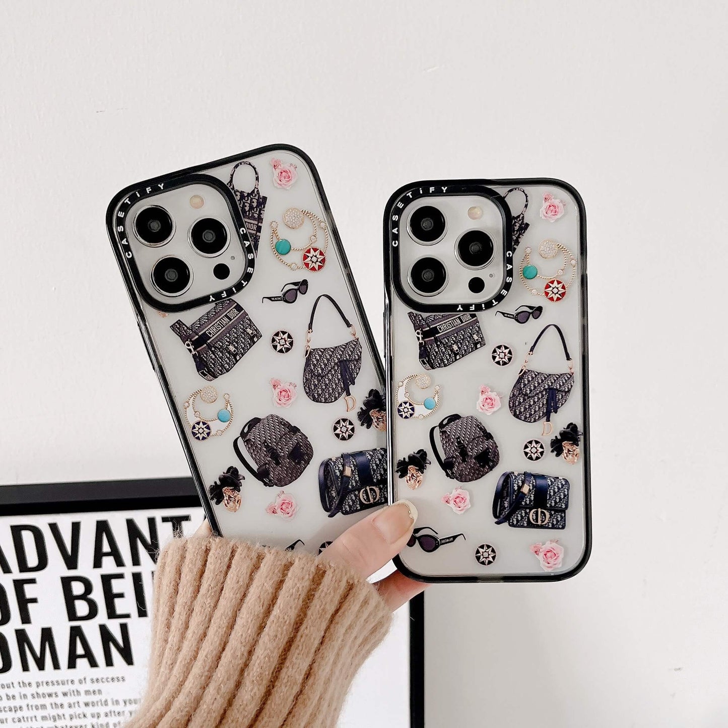 Luxury Branded Bags Design Transparent Case for iPhone 14 Pro Max