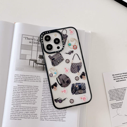 Luxury Branded Bags Design Transparent Case for iPhone 14 Pro Max