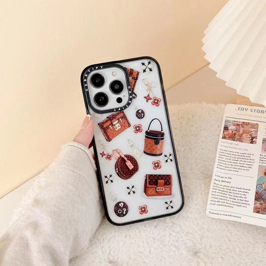 Luxury Branded Bags Design Transparent Case for iPhone 14 Pro Max