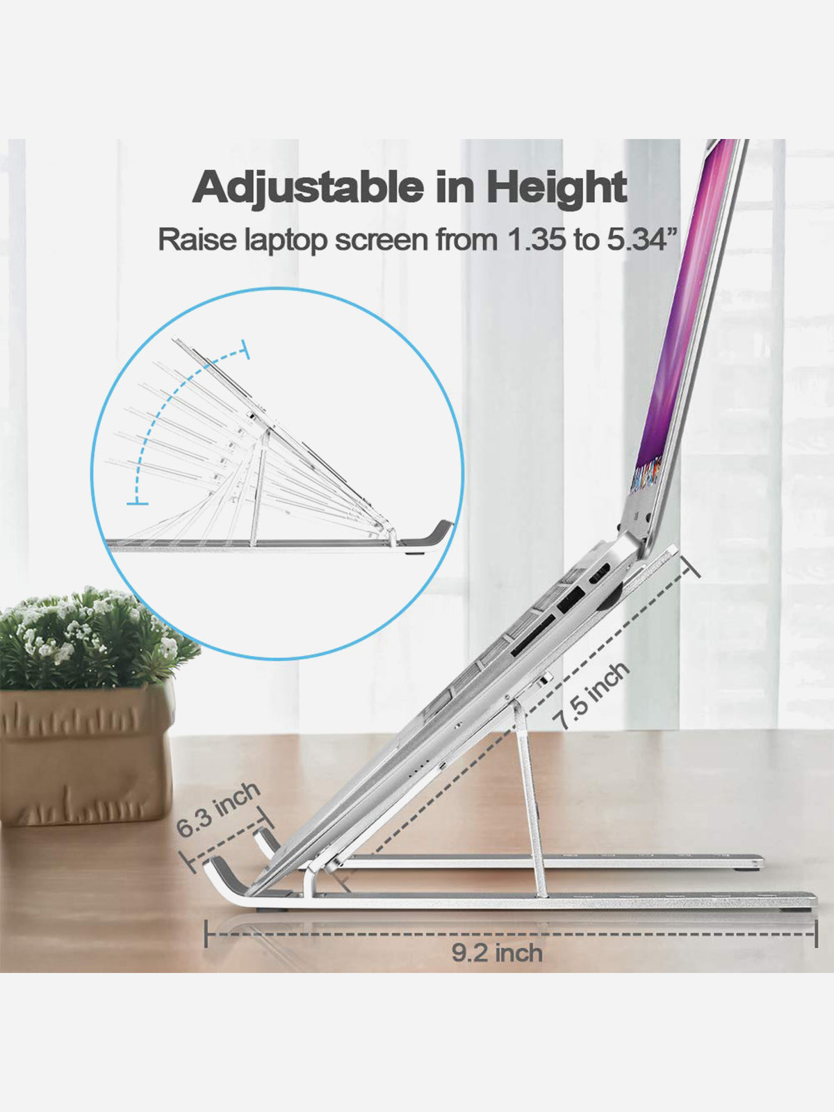 Foldable & Adjustable Aluminum Laptop Stand