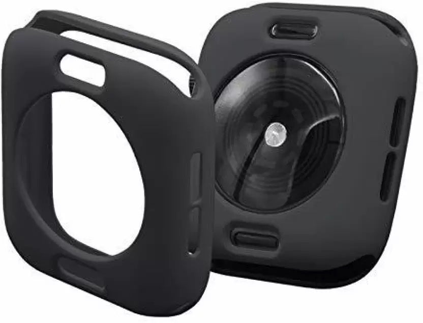 Soft Silicon Cover for Apple Watch, Series 4,5,6,7,8 40mm, 41mm, 44mm, 45mm Soft TPU Ultra-Slim Case Cover (Black, Grip Case)