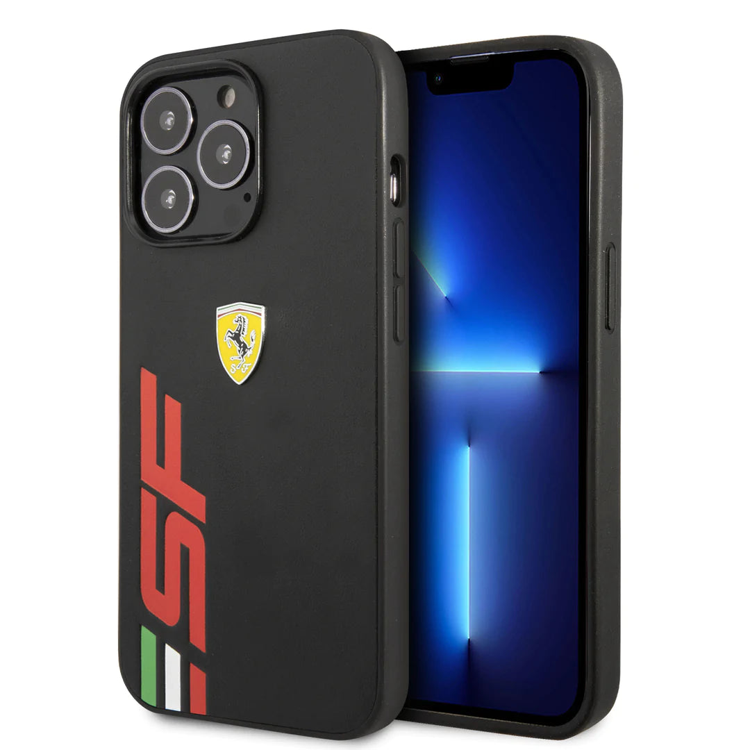 Car Logo Leather Case for iPhone 14 Pro (Black)