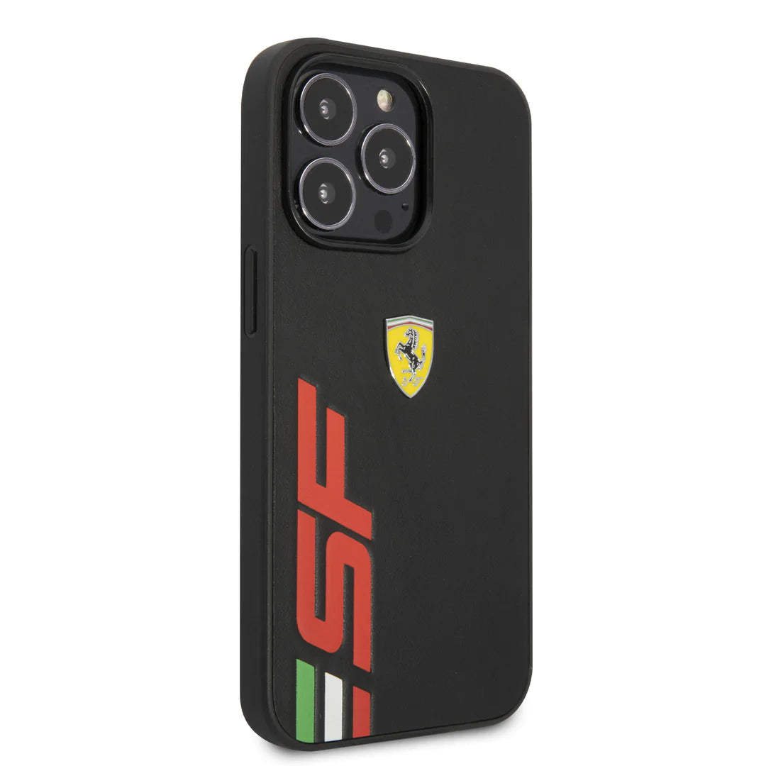 Car Logo Leather Case for iPhone 14 Pro (Black)