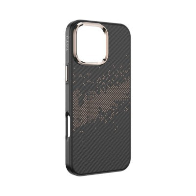 TOTU Matte Finish Carbon Fibre Case for iPhone 16 Pro (Desert Titanium)