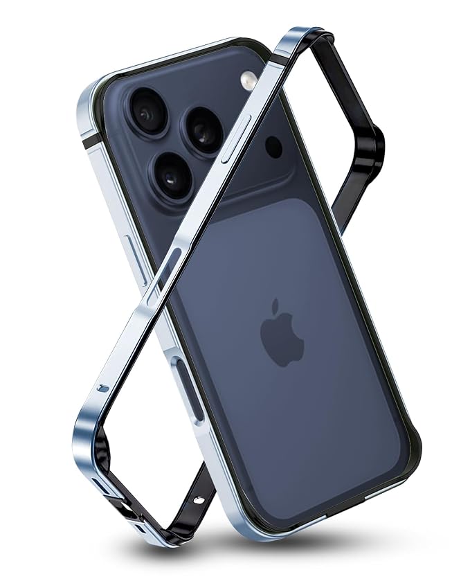 Metallic Bumper Case For iPhone 17 Pro / 18 Pro (Glacier Blue) (Code:5037)