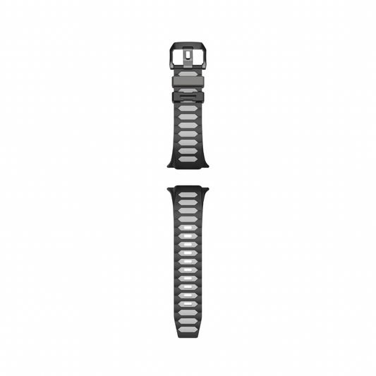 Dual Colour Soft Silicon Band For Apple Watch 44/45/46/49 mm (Light Grey/Black)