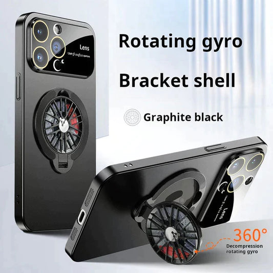 GYRO Wheel Rotating Case for iPhone 15  (Black)