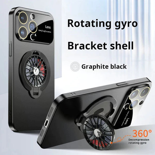 GYRO Wheel Rotating Case for iPhone 15 Pro (Black)