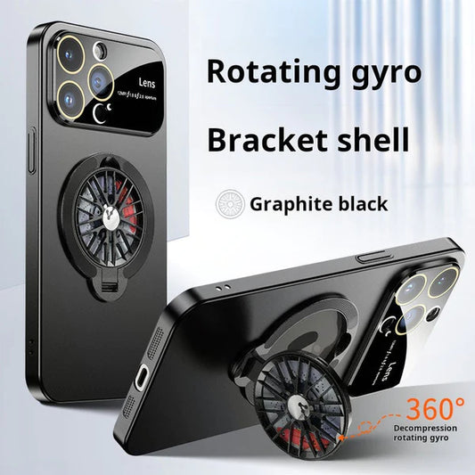 GYRO Wheel Rotating Case for iPhone 15 Pro Max (Black)