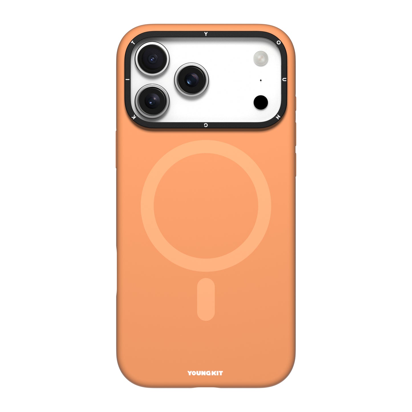 iPhone 17 Pro Max Case | YOUNGKIT Gel Creme Liquid Silicon Camera Stand Series (ORANGE)