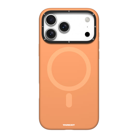 iPhone 17 Pro Max Case | YOUNGKIT Gel Creme Liquid Silicon Camera Stand Series (ORANGE)