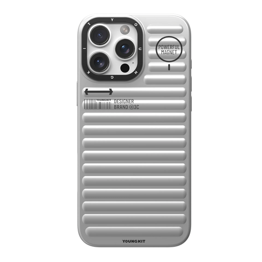 YOUNGKIT Luggage Series True Colour Case for iPhone 16 Pro (Silver)