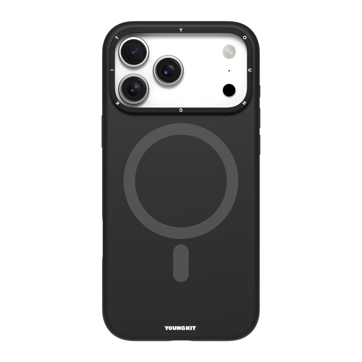 iPhone 17 Pro Max Case | YOUNGKIT Gel Creme Liquid Silicon Camera Stand Series (BLACK)