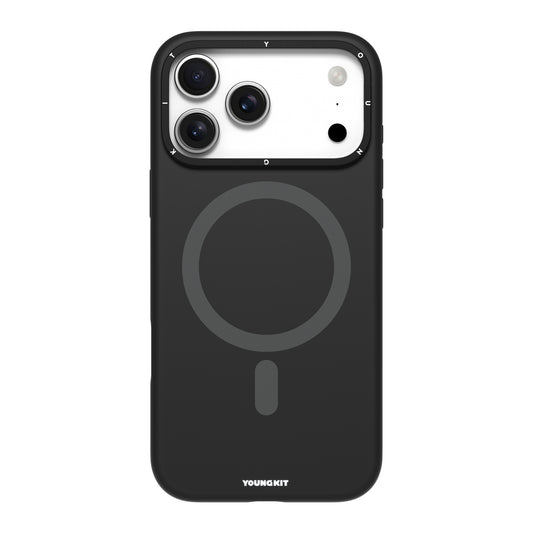 iPhone 17 Pro Max Case | YOUNGKIT Gel Creme Liquid Silicon Camera Stand Series (BLACK)