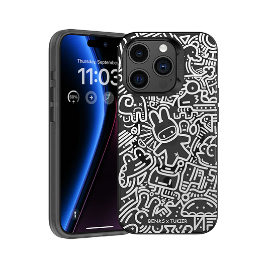 Benks TUKIER Black & White Designer Magsafe Case  for iPhone 15 Pro Max