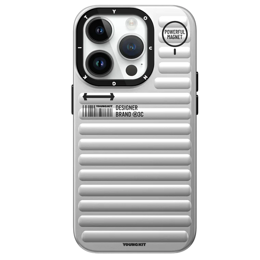 YOUNGKIT Luggage Series True Colour Case for iPhone 15 Pro (Silver)