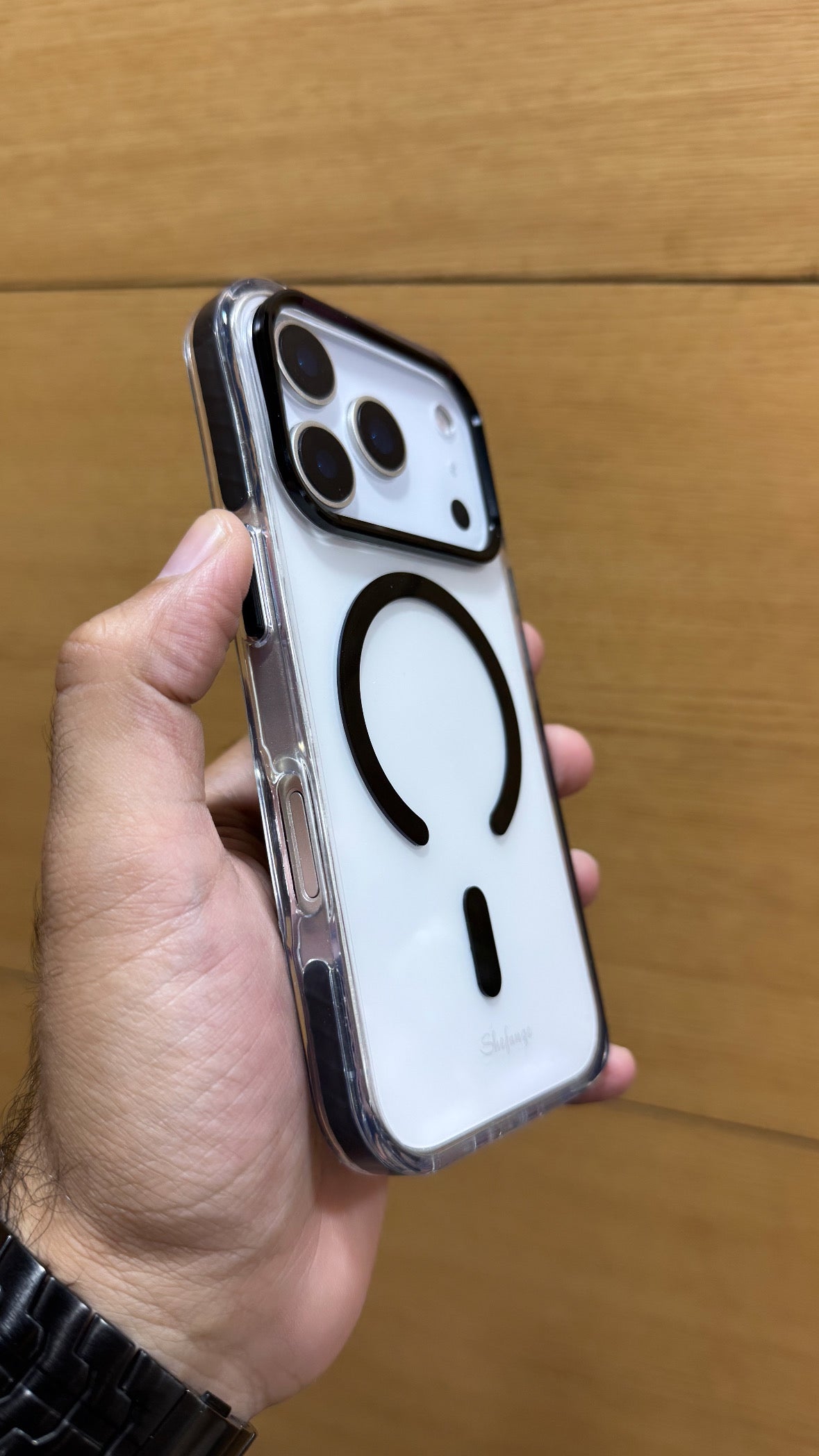 Premium Quality Tough Armour Drop Protection Transparent Case for iPhone 17 Pro (BLACK)