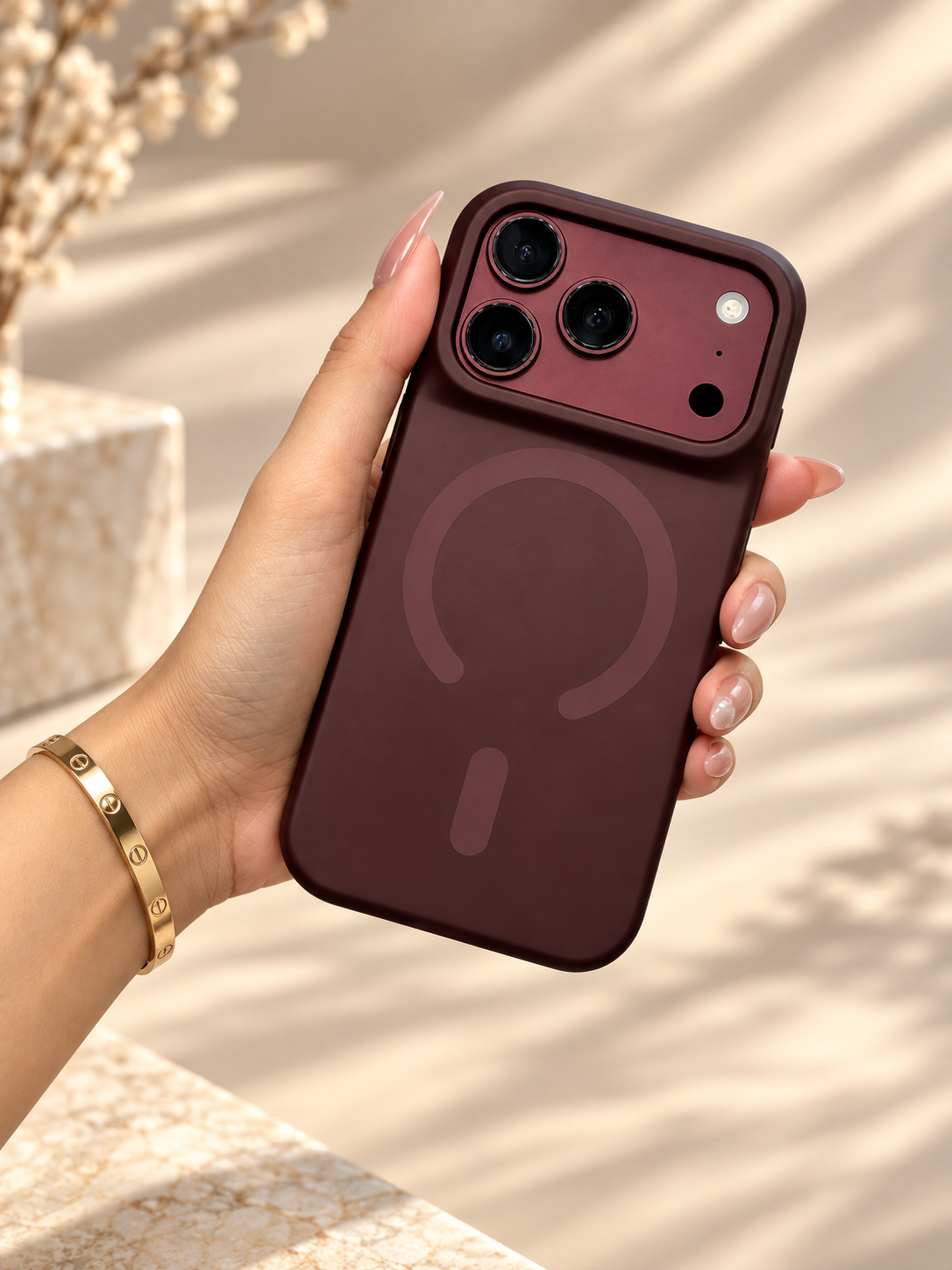 Benks Lucid Armor Magnetic Case For iPhone 17 Pro / 18 Pro (Burgundy) (Code:5083)