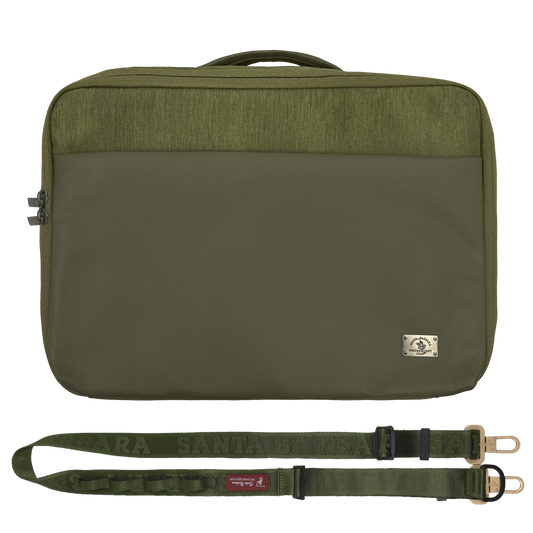 Santa Barbara Polo Matte PU Leather Macbook Bag For Macbook 13 Inch, 14 Inch (iPad 12.9, 13inch)  (Green)