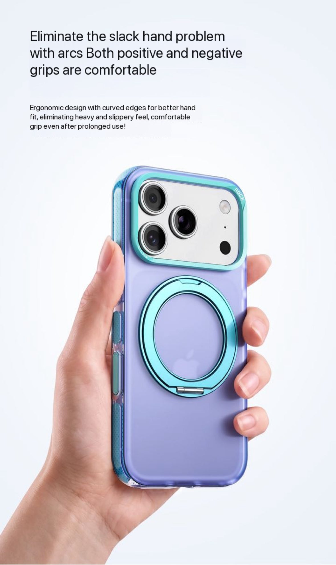 Rock Crystal Classic Rotating Series Case For iPhone 17 Pro Max /18 Pro Max (Purple) (Code:4975)