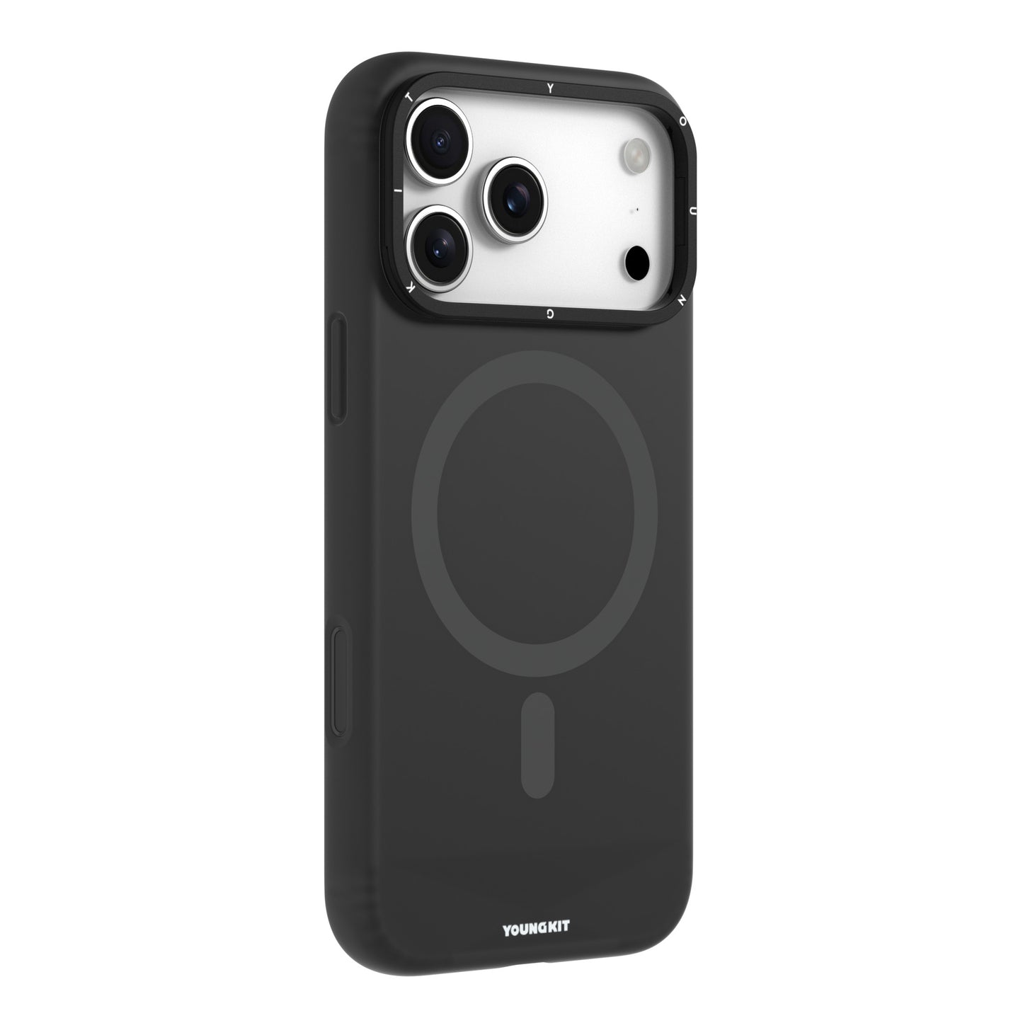 iPhone 17 Pro Max Case | YOUNGKIT Gel Creme Liquid Silicon Camera Stand Series (BLACK)