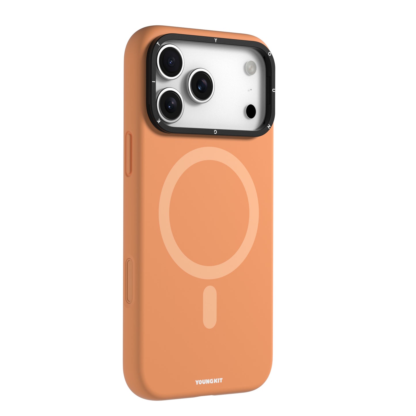 iPhone 17 Pro Max Case | YOUNGKIT Gel Creme Liquid Silicon Camera Stand Series (ORANGE)