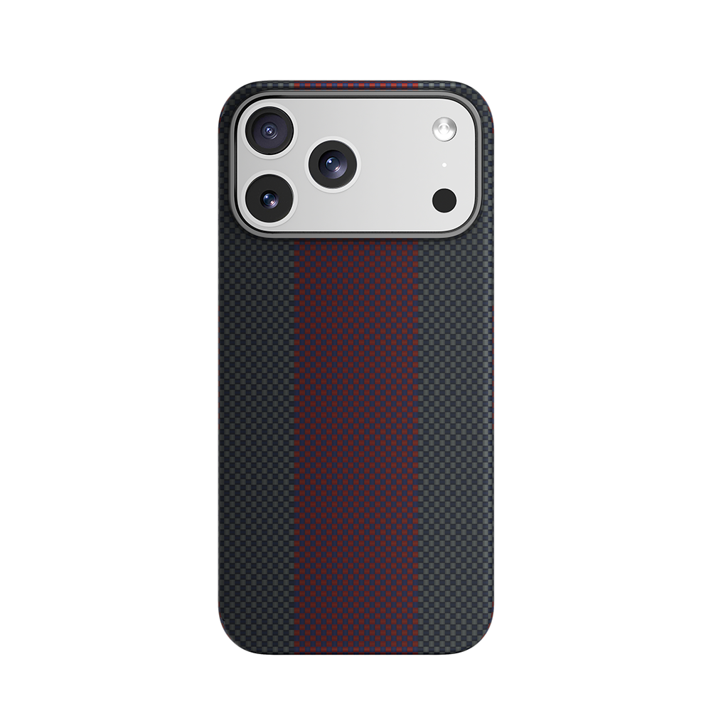 Genuine Kevlar Carbon Fibre Ultra Slim Case for iPhone 17 Pro Max (Black & Red)