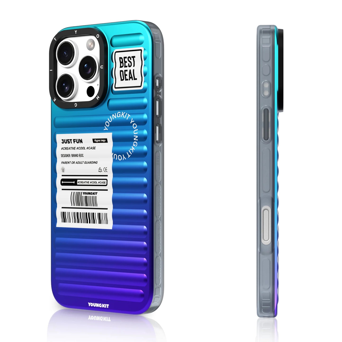 YOUNGKIT Aurora Luggage Series True Colour Case for iPhone 16 Pro Max (Ultramarine Blue Fantasy)