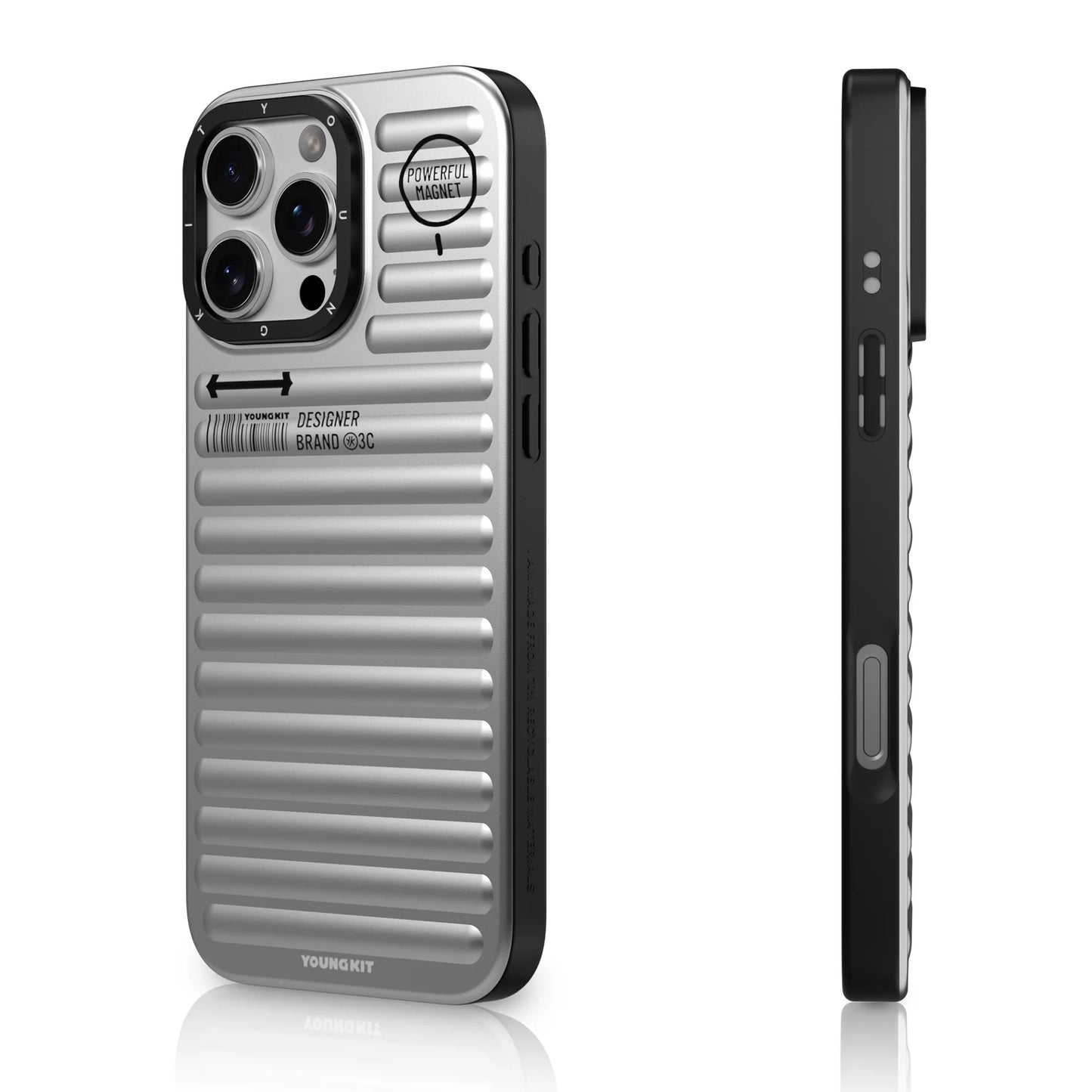 YOUNGKIT Luggage Series True Colour Case for iPhone 16 Pro (Silver)