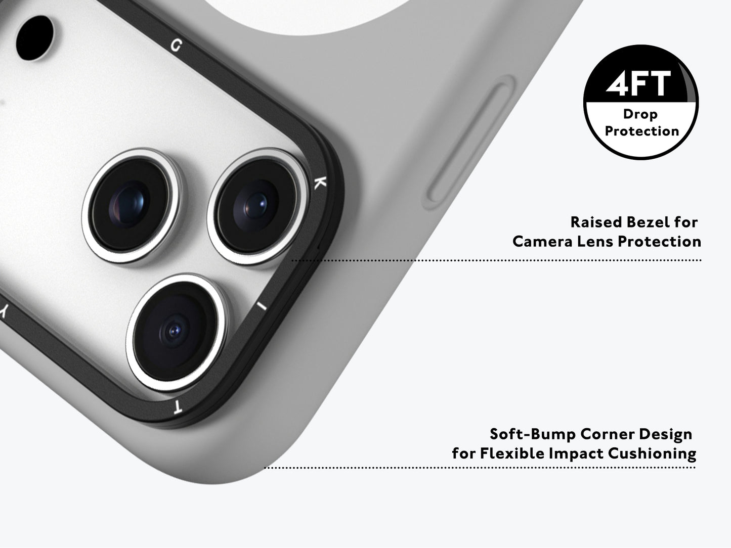 iPhone 17 Pro Max Case | YOUNGKIT Gel Creme Liquid Silicon Camera Stand Series (GREY)