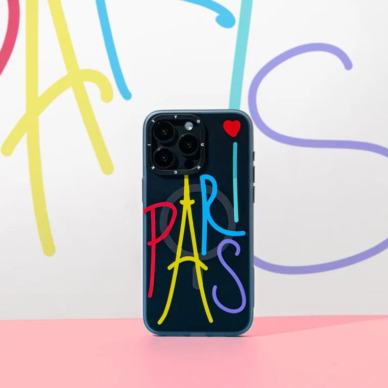 YOUNGKIT Paris Edition Love of Paris Case for iPhone 15 Pro Max (Black)