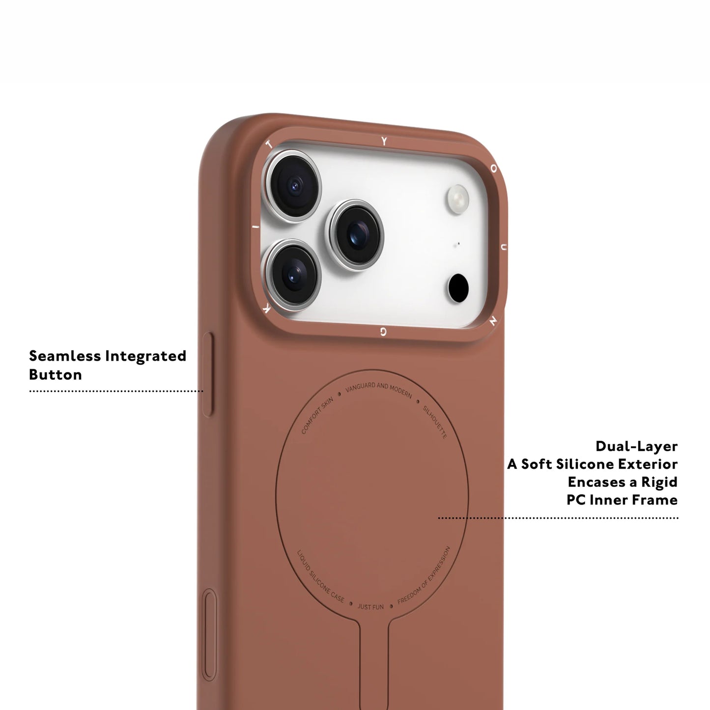 YOUNGKIT Morandi Silicon Case for iPhone 17 Pro Max (BROWN)