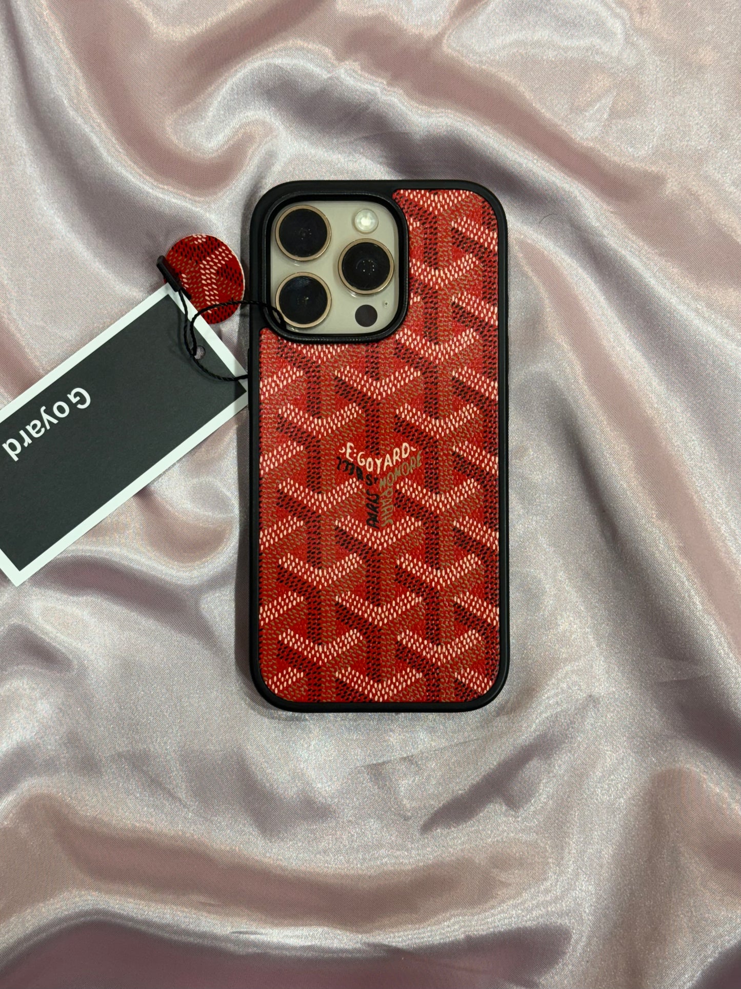 Branded PU Leather Case for iPhone 16 Pro (Red)