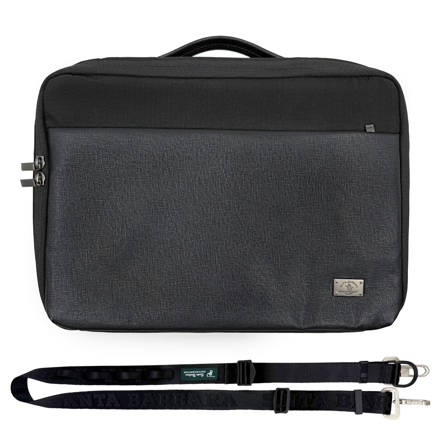 Santa Barbara Polo Matte PU Leather Macbook Bag For Macbook 13 Inch, 14 Inch (iPad 12.9, 13inch)  (Black)