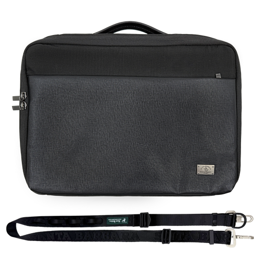 Santa Barbara Polo Matte PU Leather Macbook Bag For Macbook 13 Inch, 14 Inch (iPad 12.9, 13inch)  (Black)
