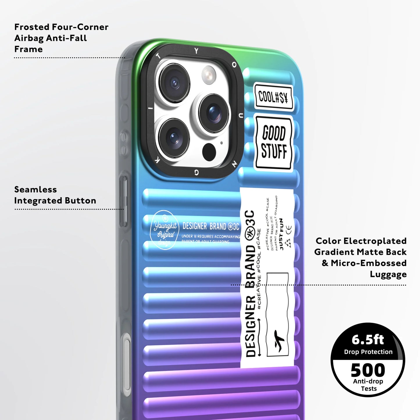 YOUNGKIT Aurora Luggage Series True Colour Case for iPhone 16 Pro Max (Aurora Galaxy)