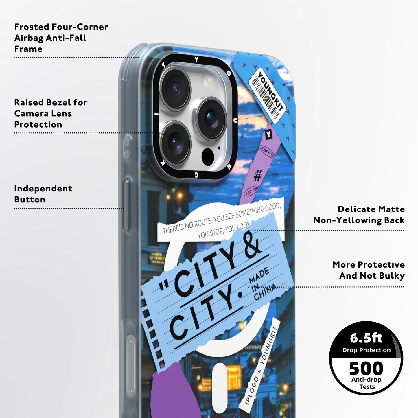 YOUNGKIT City Series Where Urban Vibes Stick City Sunset Case for iPhone 16 Pro Max