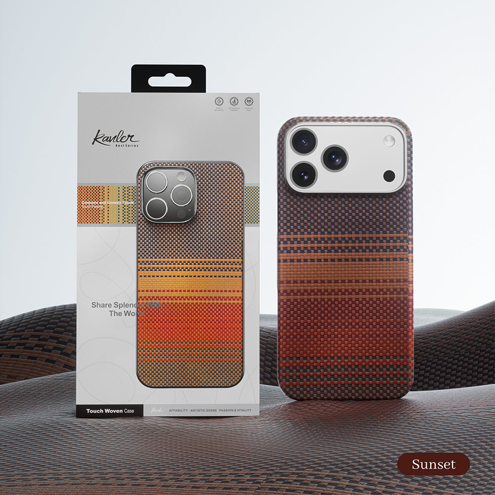 Genuine Kevlar Carbon Fibre Ultra Slim Case for iPhone 17 Pro Max (Desert & Red)