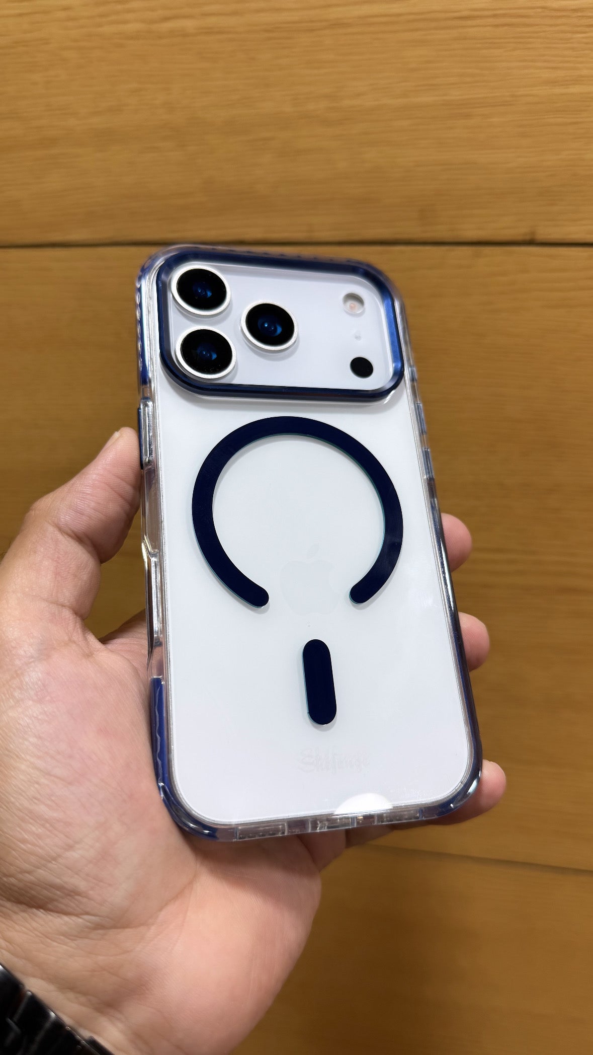 Premium Quality Tough Armour Drop Protection Transparent Case for iPhone 17 Pro (BLUE)