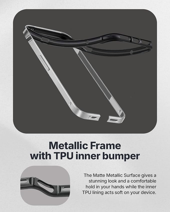 Metallic Bumper Case For iPhone 17 Pro Max / 18 Pro Max (Silver) (Code:5042)