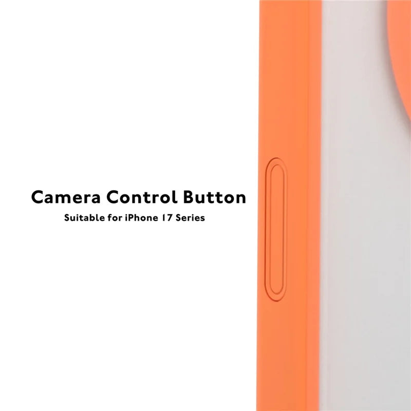 YOUNGKIT Clear Series Frosted Magsafe  Shockproof TPU PC Phone Back Cover for iPhone 17 Pro  - Orange