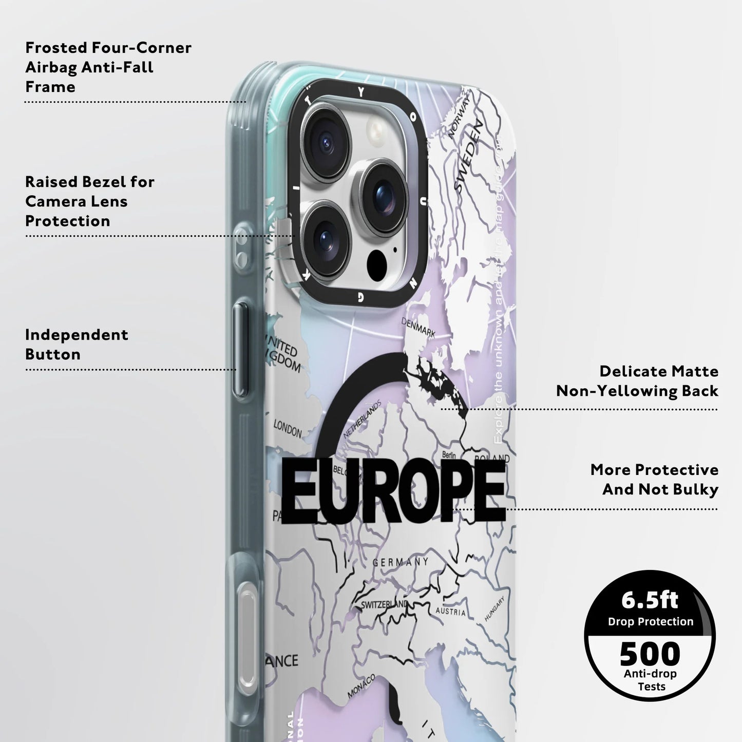 Youngkit International Series EUROPE Designer Matte Finish Case for iPhone 16 Pro