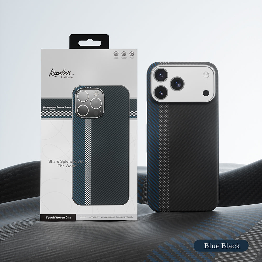 Genuine Kevlar Carbon Fibre Ultra Slim Case for iPhone 17 Pro Max (Black&White)