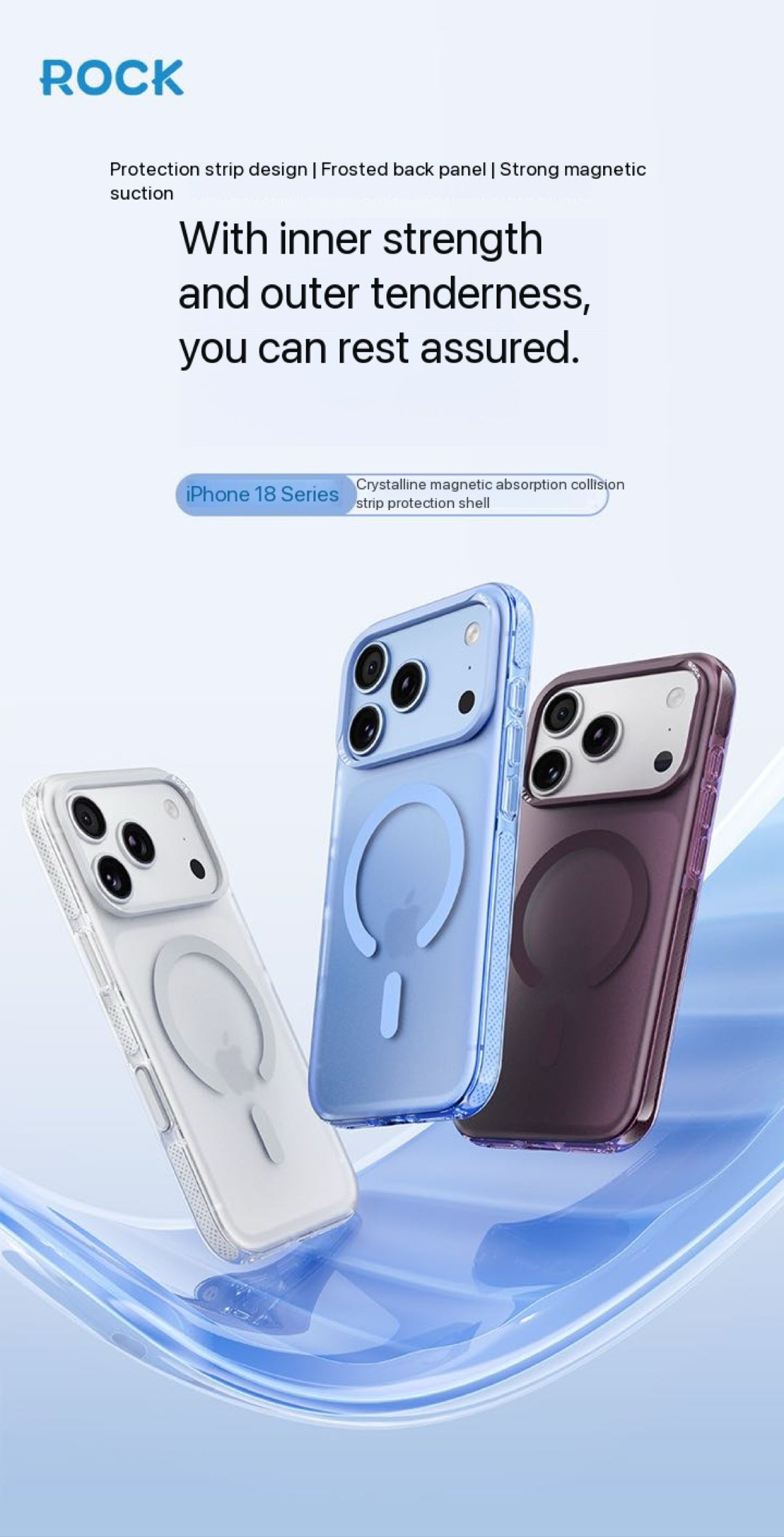 Rock Crystal Classic Series Case For iPhone 17 Pro /18 Pro (Dark Cherry) (Code:4979)