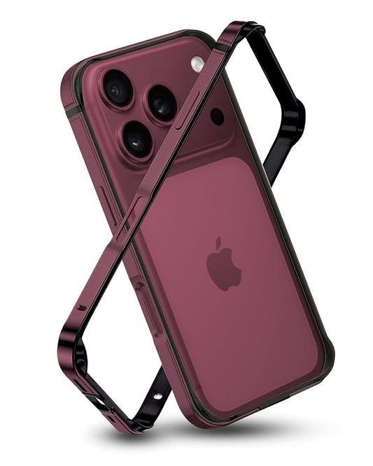 Metallic Bumper Case For iPhone 17 Pro Max / 18 Pro Max (Burgundy) (Code:5044)