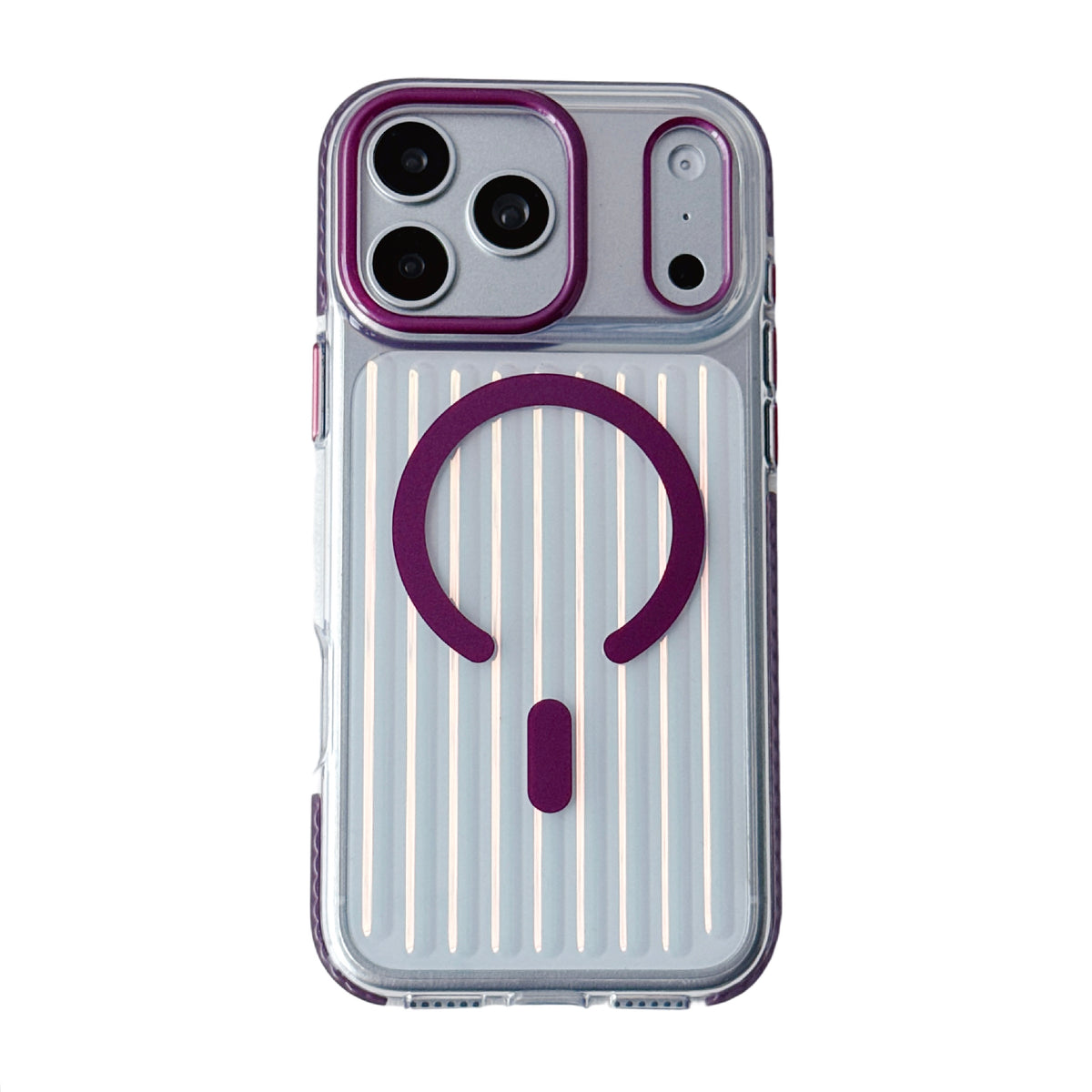 Glossy Aurora Reflection MagSafe Case For iPhone 17 Pro Max / 18 Pro Max (Burgundy)