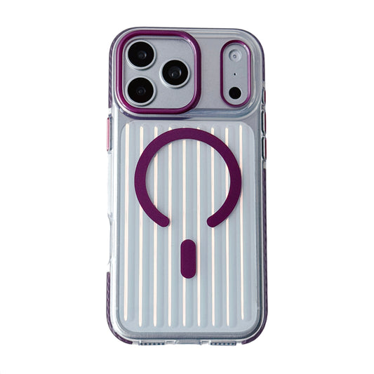 Glossy Aurora Reflection MagSafe Case For iPhone 17 Pro Max / 18 Pro Max (Burgundy)(Code:5028)