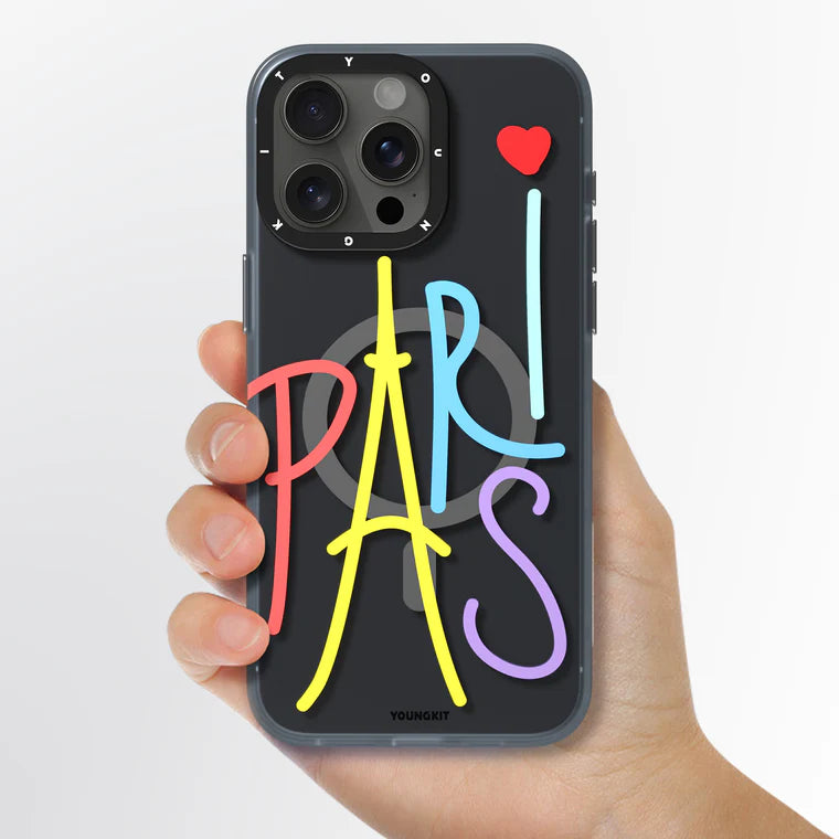 YOUNGKIT Paris Edition Love of Paris Case for iPhone 15 Pro Max (Black)