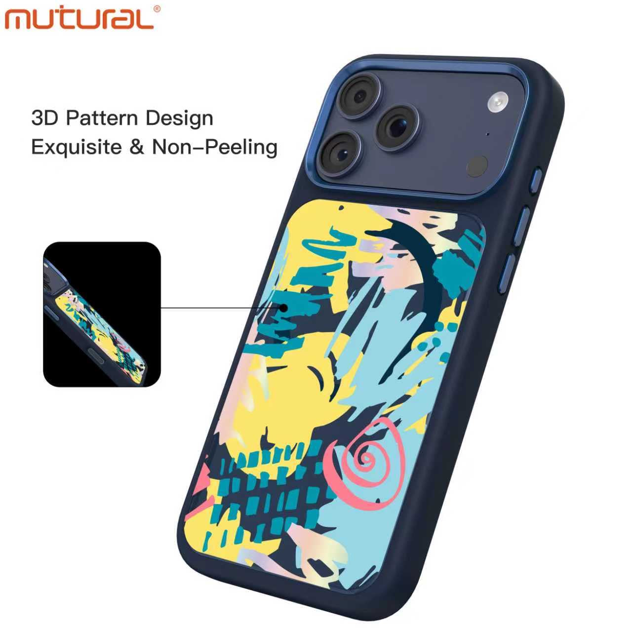3D Silicon Designer iPhone Case for iPhone 17 Pro (Navy Blue)