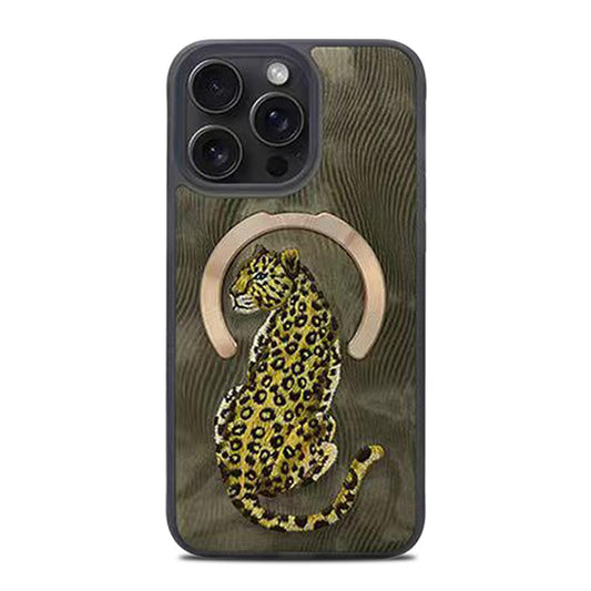 Nimmy Fantasy Animal Series Golden Leopard  Case for iPhone 15 Pro Max (Golden)